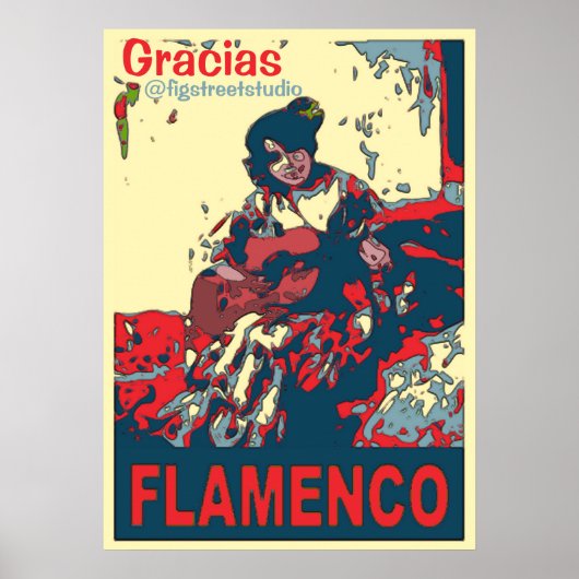 Poster Flamenco, ajouter du texte d'édition, (Devant)