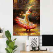 Poster Flamenco en mouvement Danse expressive Impressionn (Bureau à domicile)