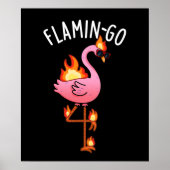 Poster Flamin go Funny Flamant rose Pun Dark BG (Devant)