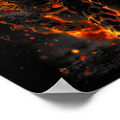 Poster Flaming Jaguar Fierce Leopard Wild Fire Animal Sri (Coin)