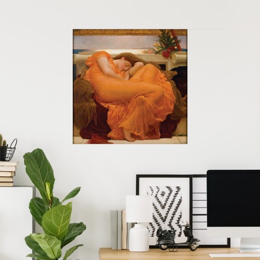 Poster Flaming June par Frederic Leighton (Bureau à domicile)