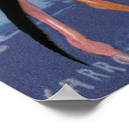 Poster flamingo avec bambou (Coin)