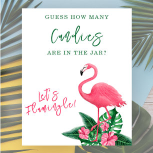 Poster Flamingo - Combien de bonbons y a-t-il dans le pot