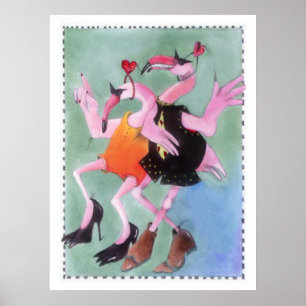 Poster Flamingo Dance