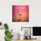 Poster Flamingo Grace Blush Or (Bureau à domicile)