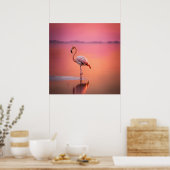 Poster Flamingo Grace Blush Or (Cuisine)