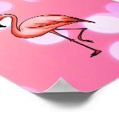 Poster Flamingo Rose Noël Tropical Férié (Coin)