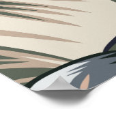 Poster Flamingo rose tropicale avec fleurs d'orchidées et (Coin)