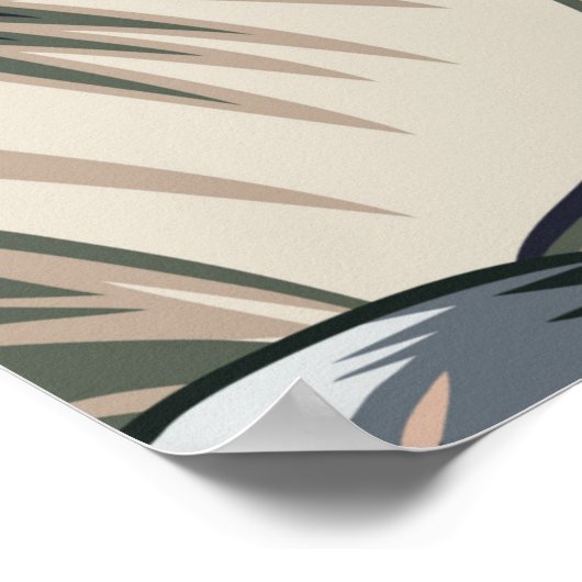 Poster Flamingo rose tropicale avec fleurs d'orchidées et (Coin)