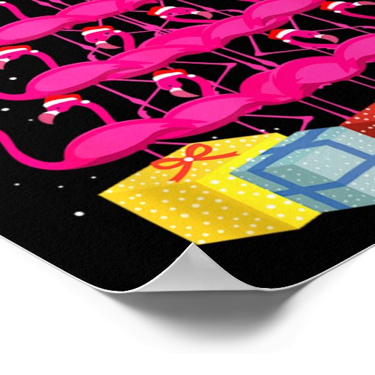 Poster Flamingo Tree Funny Ugly Christmas (Coin)