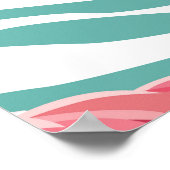 Poster Flamingo tropical et feuille, motif d'été. (Coin)