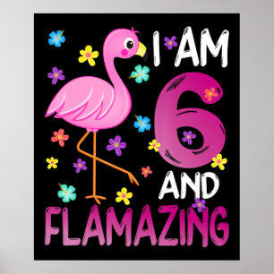 Poster Flamingoo   I Le 6 Flamazing Amazing 6e Birthday