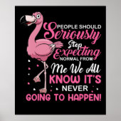 Poster Flamingos | People Should Stop Expecting Normal (Devant)