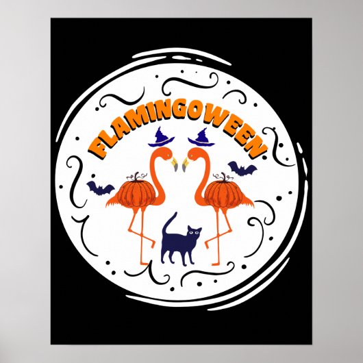 Poster Flamingoween Vintage (Devant)