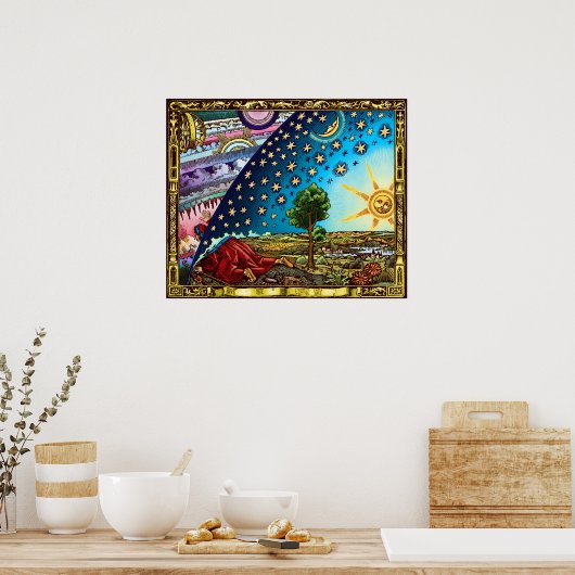 Poster Flammarion Flat Earth (Cuisine)