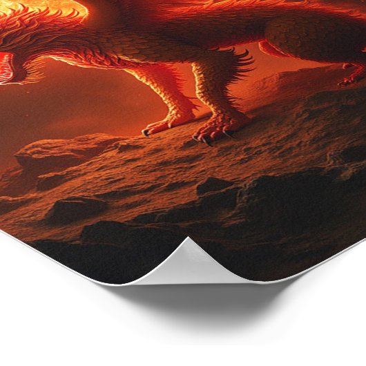 Poster flamme brûler réalisme rouge (Coin)