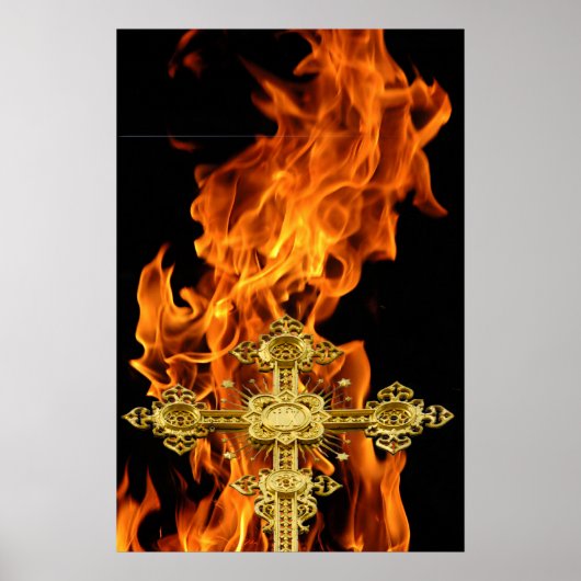 Poster Flamme, Croix (Devant)