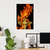 Poster Flamme, Croix (Bureau à domicile)