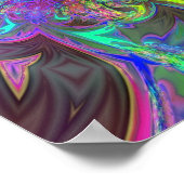 Poster Flamme de couleur - Turquoise & Violet Deva (Coin)