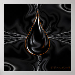 Poster Flamme Éternelle - Art Numérique Fantastique IA