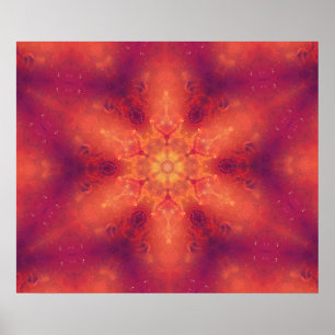 Poster Flamme flamboyante Phoenix brûler flocon de neige