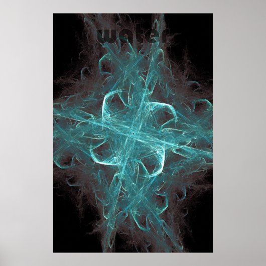 Poster flamme fractale : eau (Devant)
