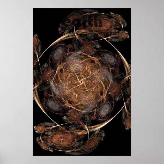 Poster flamme fractale : terre (Devant)