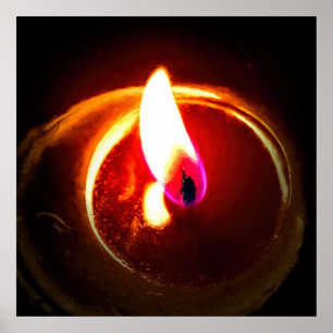 Poster Flamme illuminée par des bougies mystérieuse de