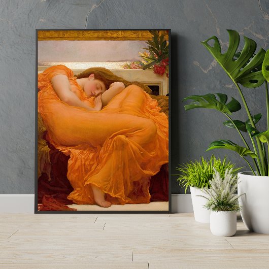 Poster Flamme Juin par Frederic Leighton Orange Fine Art