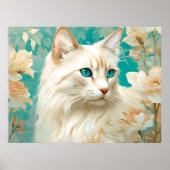 Poster Flamme Lynx Point Siamese Portrait Art (Devant)