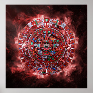 Poster Flamme Mayan Calender