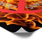 Poster Flamme, ne fumez pas le panneau rouge (Coin)