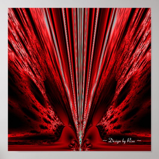Poster Flamme - Rouge n Blanc Fractal (Devant)