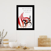 Poster Flamme Rouge Yoga & Moderne Zen Calligraphie Om Au (Cuisine)