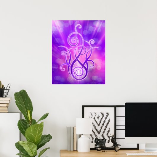 Poster Flamme violette / Feu violet (Bureau à domicile)
