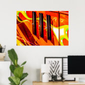 Poster Flammes à tiges chaudes (Bureau à domicile)