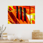 Poster Flammes à tiges chaudes (Cuisine)