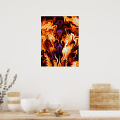 Poster Flammes colorées Fractal (Cuisine)