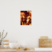 Poster Flammes Colorées Fractale (Cuisine)