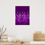 Poster Flammes de course violet cool Flames de broches (Cuisine)