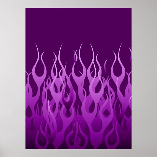 Poster Flammes de course violet cool Flames de broches (Devant)