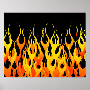 Poster Flammes de emballage chaudes graphiques