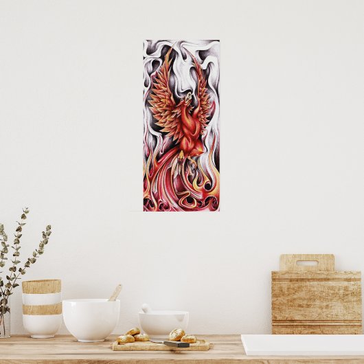 Poster Flammes de l'affiche Phoenix 12"x27" (Cuisine)