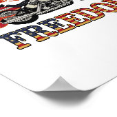 Poster Flammes de moto Liberté (Coin)