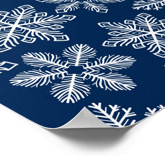 Poster Flammes de neige sur bleu foncé (Coin)