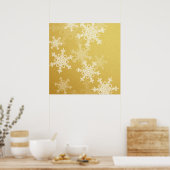 Poster Flammes de Noël dorées et blanches (Cuisine)