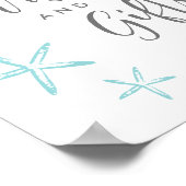 Poster Flammes de plage et étoile de mer enseigne Cadeaux (Coin)