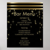 Poster Flammes Noir & Or avec Barres - Menu Bar (Devant)