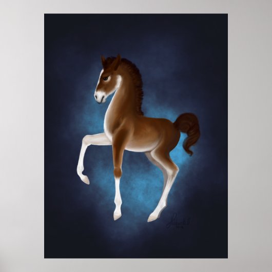 Poster Flâne de luciole : Luminescent Wanderer en bleu (Devant)