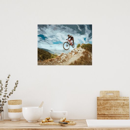 Poster Flâner en descente sur un VTT (Cuisine)